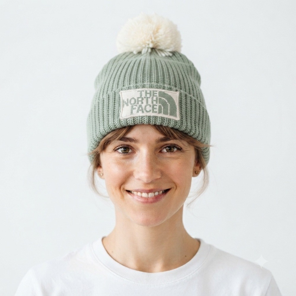 The North Face Heritage Ski Tuke Beanie Unisex OS Slate Moss New Removable Pom